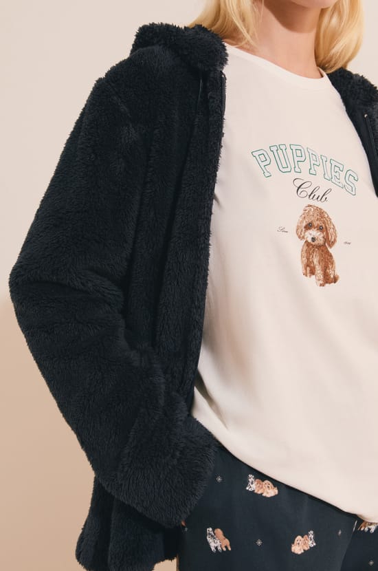 Ensemble de pyjama 3 pi&egrave;ces &agrave; motifs chiens;${refinementColor}