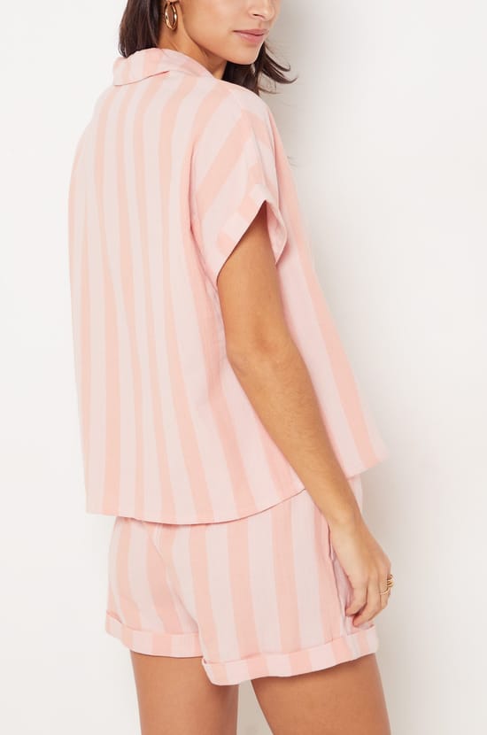 Striped Pyjama Shirt;${refinementColor}