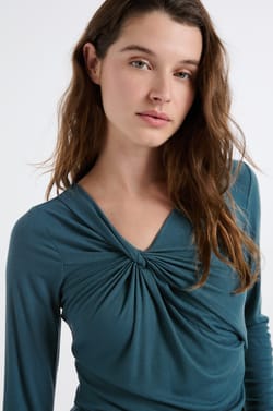 T-Shirt mit geripptem Drap&eacute;-Effekt;${refinementColor}