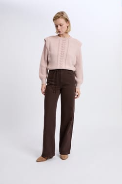 Jean large en coton à cordon;${refinementColor}