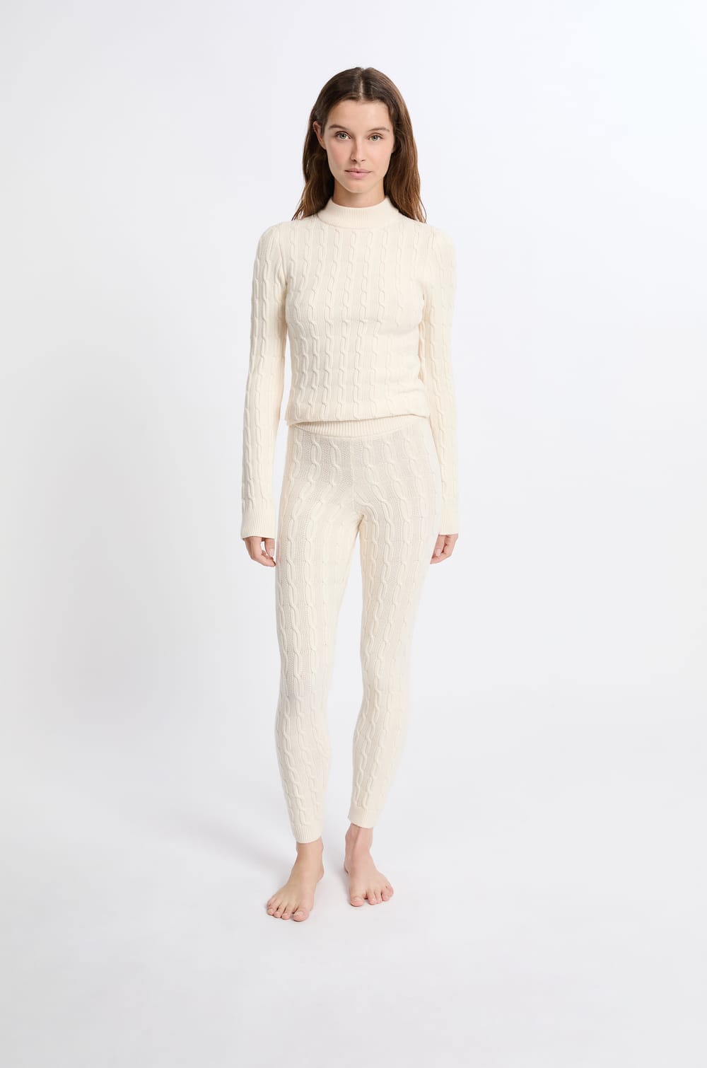 Mock Neck Pajama T-Shirt;${refinementColor}