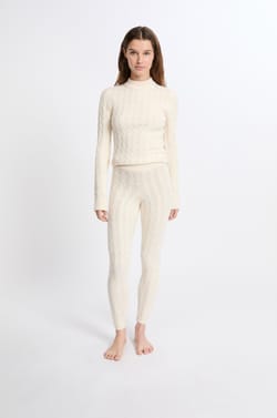 Mock Neck Pajama T-Shirt;${refinementColor}