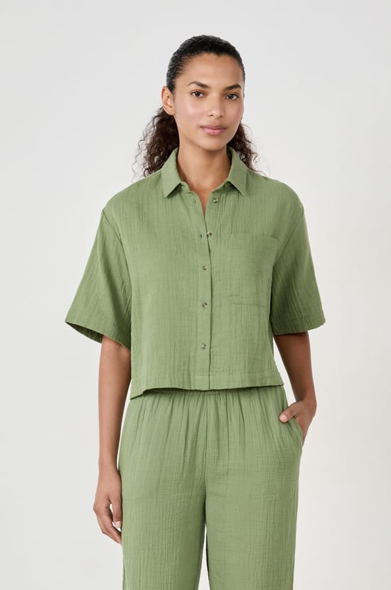 Chemise manches courtes 100% coton;${refinementColor}