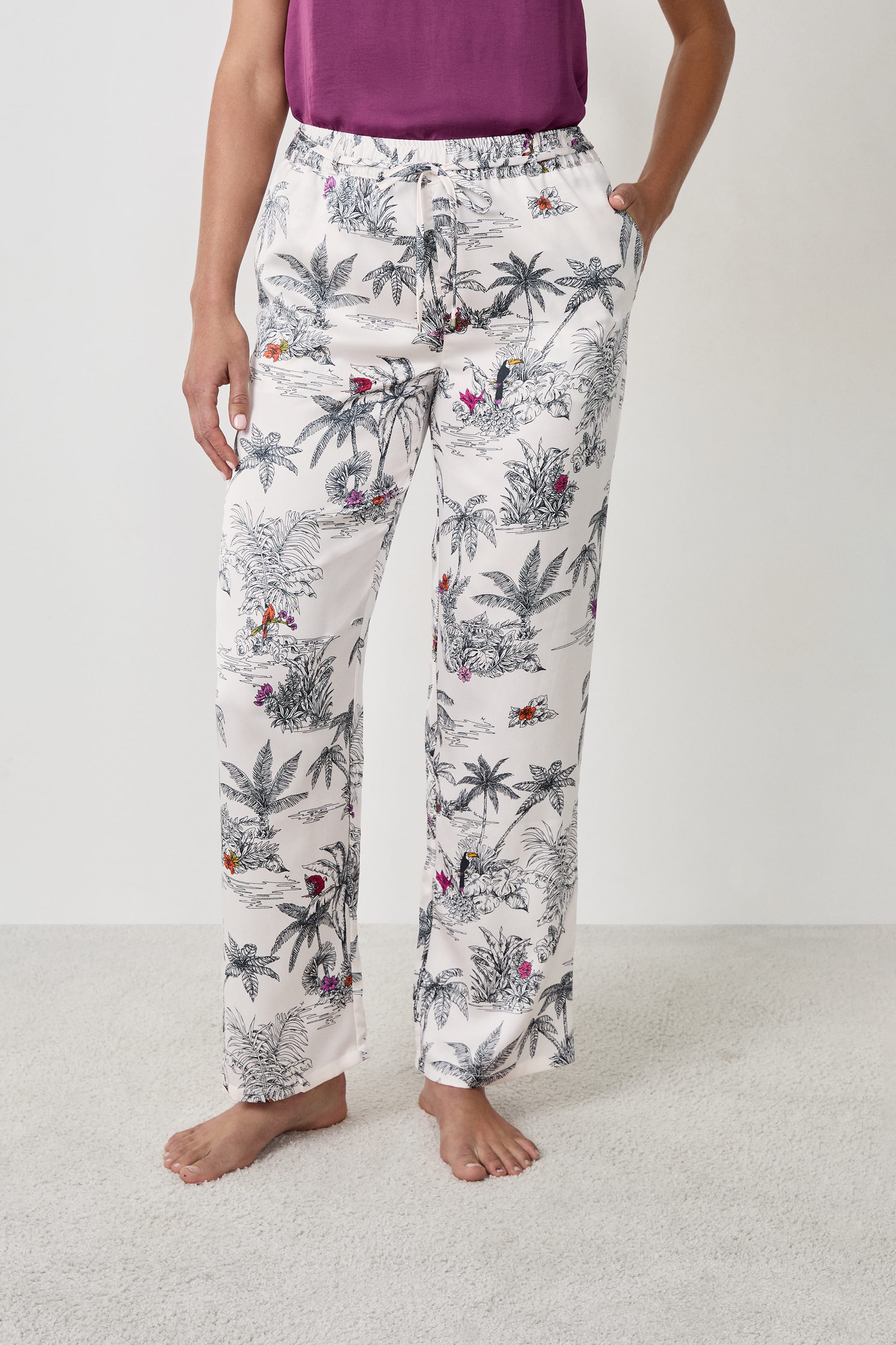 Pyjama Trousers with Prints - SELVA - IMP FD ECRU - ETAM