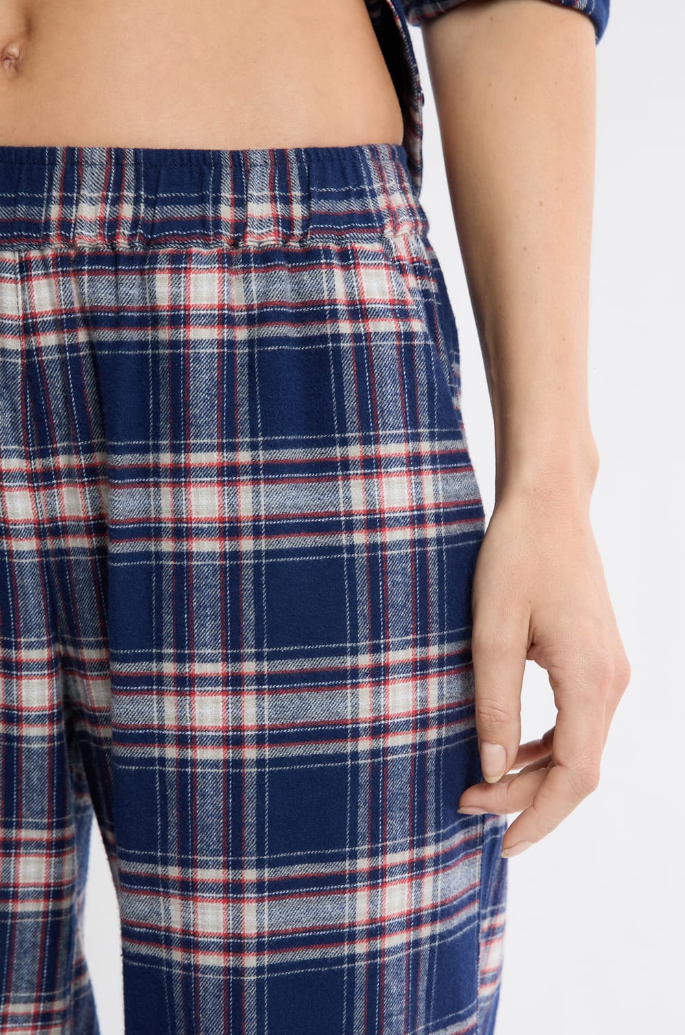 Pantalon de pyjama à carreaux en coton;${refinementColor}