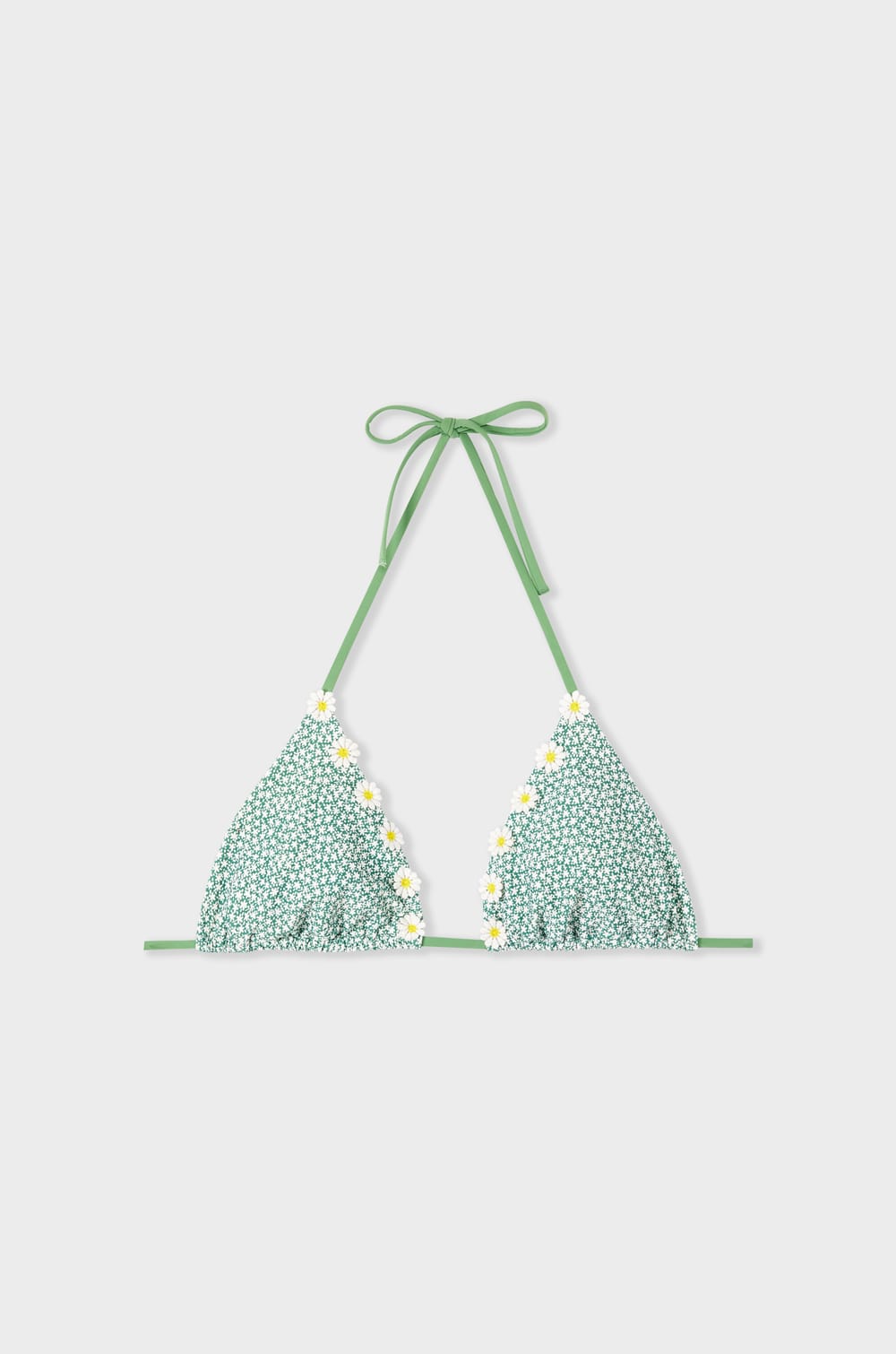 Triangle Bikini Top With Floral Print;${refinementColor}