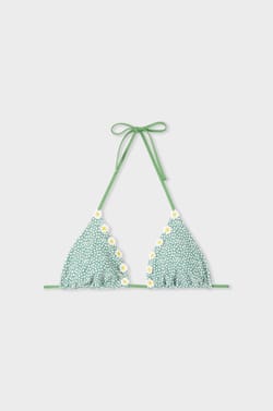 Triangle Bikini Top With Floral Print;${refinementColor}