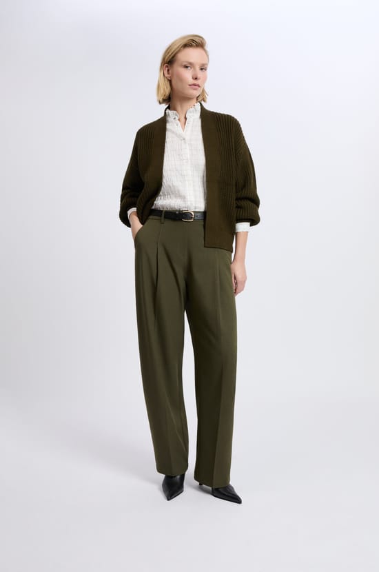 Gilet à manches longues grosse maille;${refinementColor}