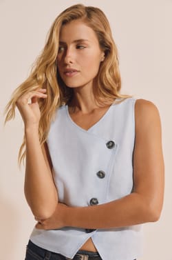 Top crois&eacute; en lin;${refinementColor}