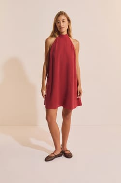 Robe courte sans manches;${refinementColor}