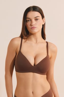 Soutien-gorge triangle sans armature en microfibre;${refinementColor}