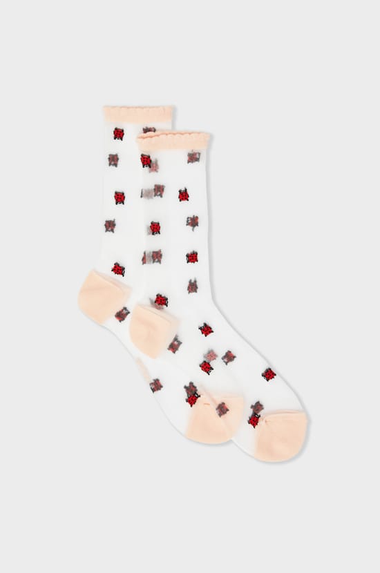 Chaussettes transparentes à motifs coccinelles Coucou Suzette;${refinementColor}