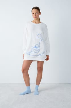 Fleece Pajama Sweatshirt;${refinementColor}
