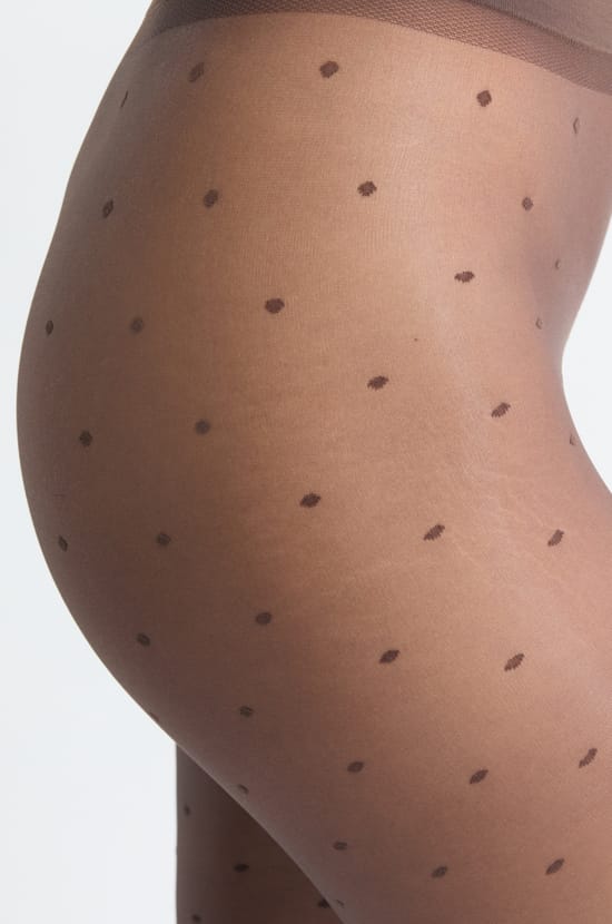 Collant transparent &agrave; pois - 15 Deniers;${refinementColor}