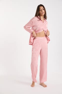 Pantalon de pyjama satin&eacute;;${refinementColor}