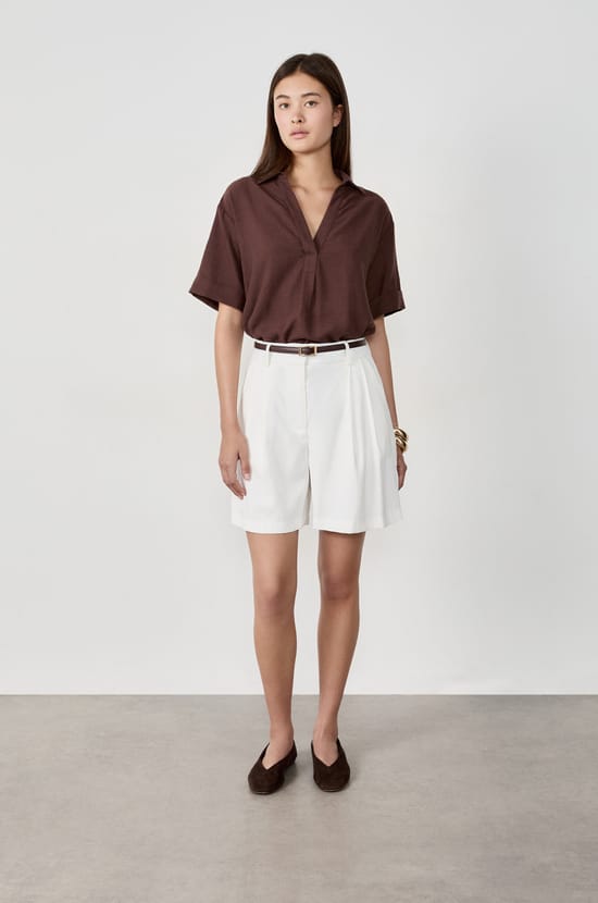 Short-sleeved blouse;${refinementColor}
