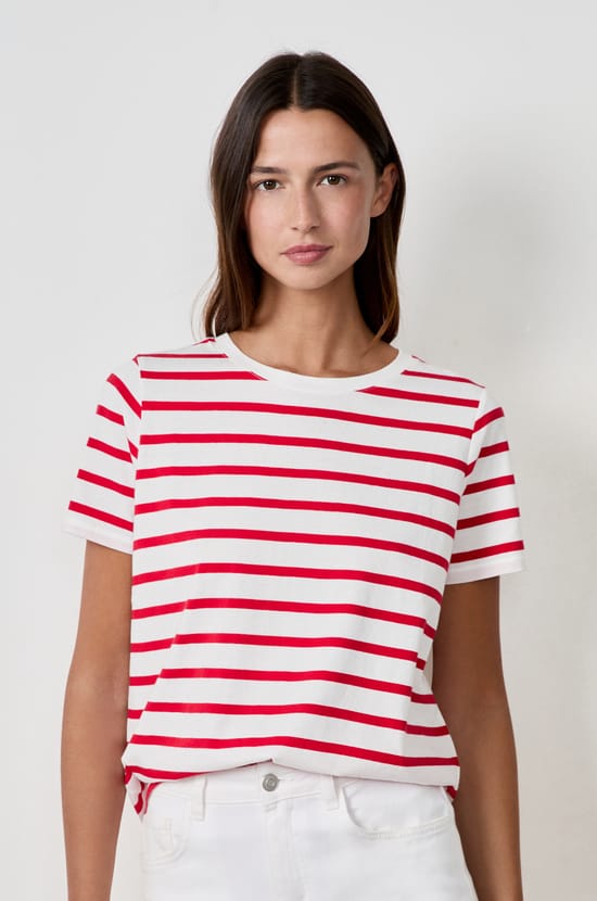 T-shirt manches courtes marinière;${refinementColor}