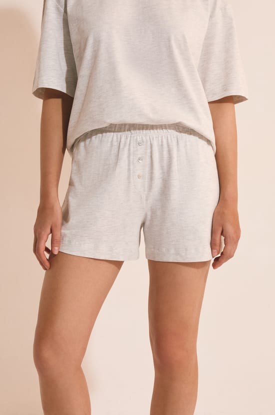 Short de pyjama boyfriend en coton;${refinementColor}