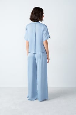 Однотонная рубашка с коротким рукавом;${refinementColor}