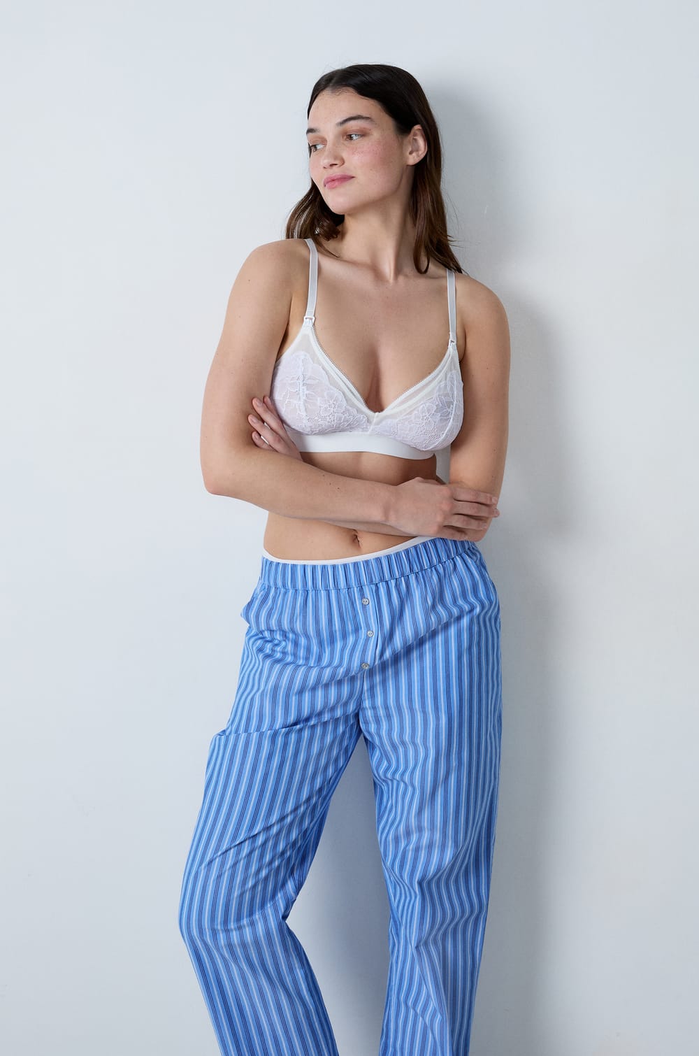 Soutien-gorge triangle sans armatures de maternité, clips d'allaitement;${refinementColor}