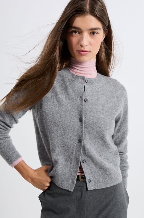 Kasjmier cardigan met knopen;${refinementColor}
