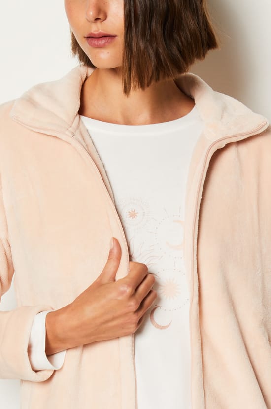 Ensemble 3 pièces de pyjamas veste polaire;${refinementColor}