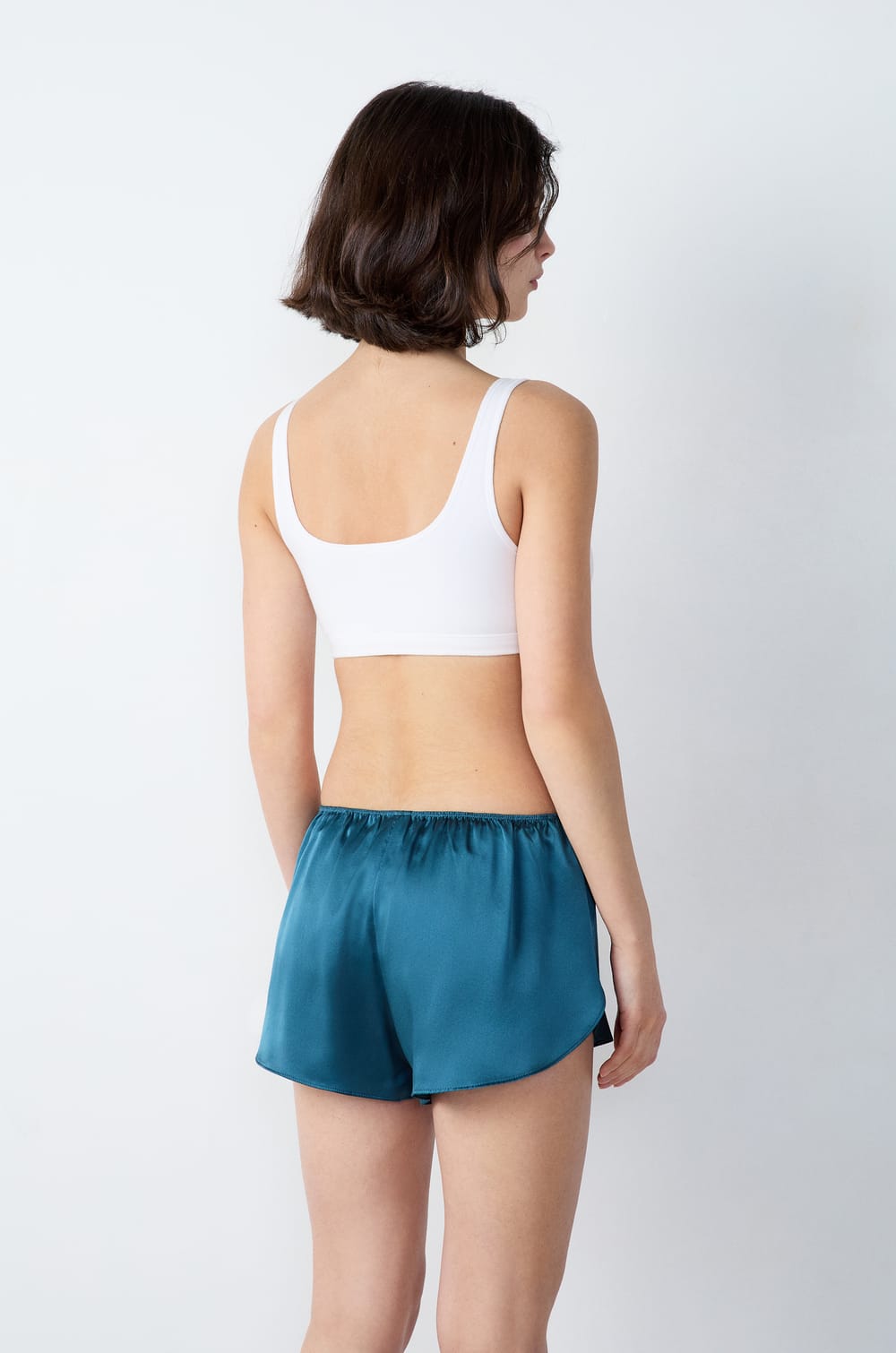 Pyjama-Shorts aus Seide;${refinementColor}