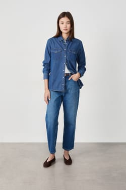 Camisa efecto denim;${refinementColor}