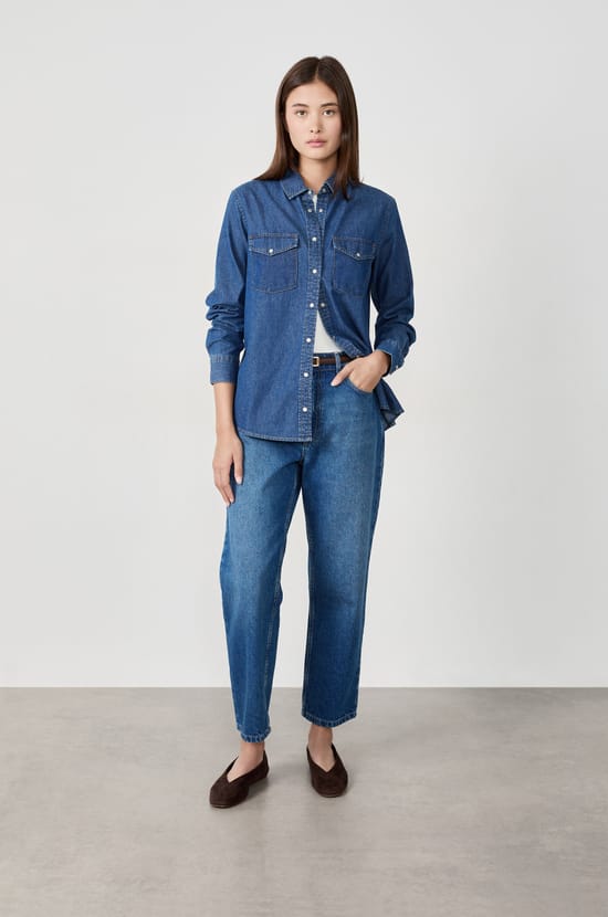 Chemise effet denim;${refinementColor}