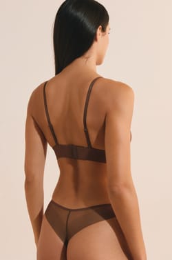 Soutien-gorge triangle sans armatures en tulle;${refinementColor}