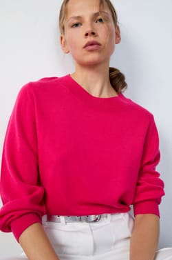 Round Neck Sweater with Wool;${refinementColor}