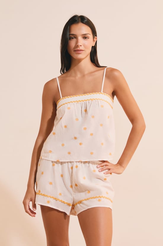Caraco avec motifs soleil en coton;${refinementColor}