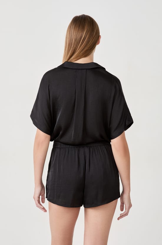 Satin shorts with drawstring;${refinementColor}