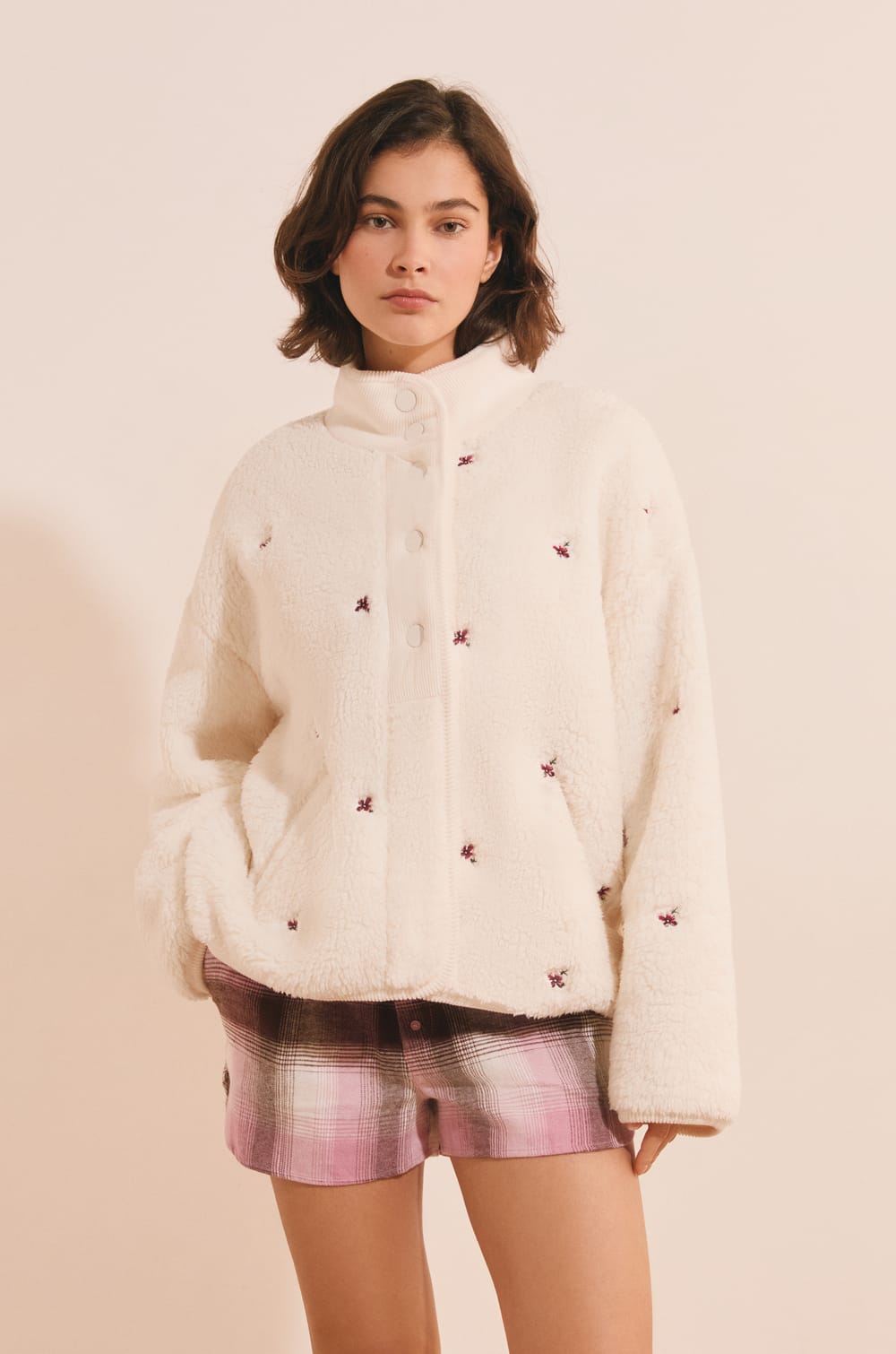 Veste avec motif floral;${refinementColor}
