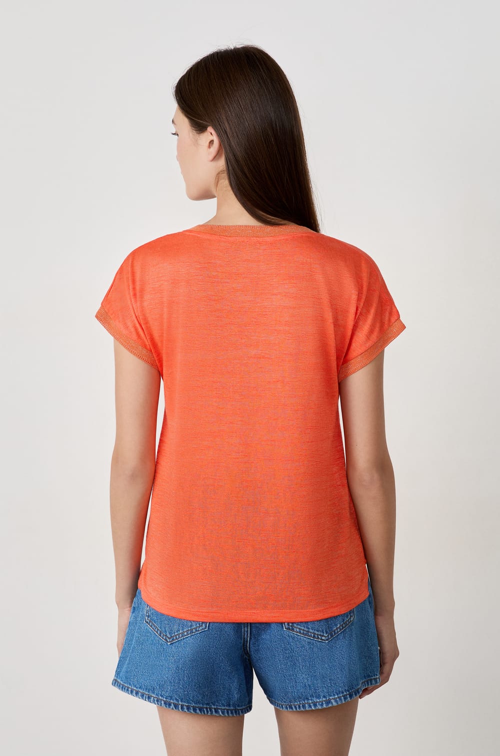 T-shirt manches courtes col V;${refinementColor}
