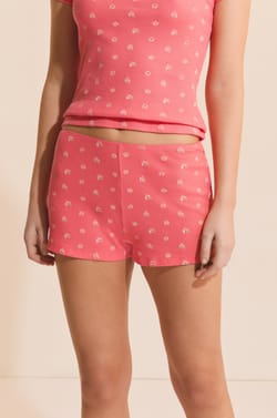 Short de pyjama &agrave; motifs fleurs;${refinementColor}