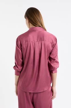 Chemise de pyjama satinée à rayures;${refinementColor}