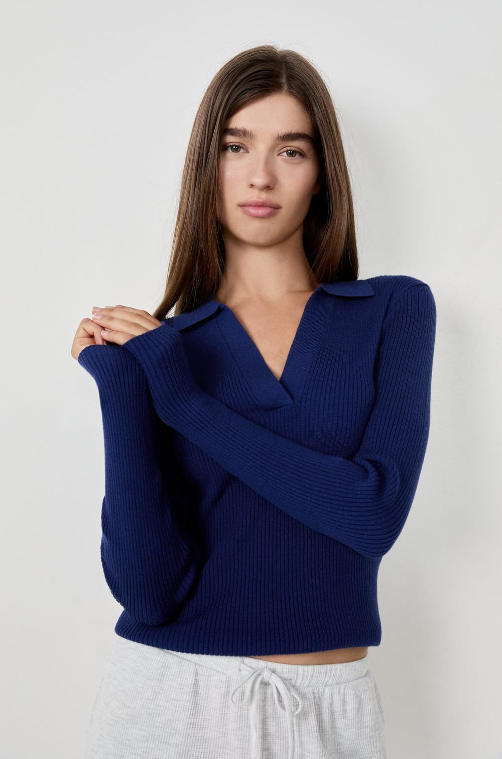 Polo manches longues;${refinementColor}