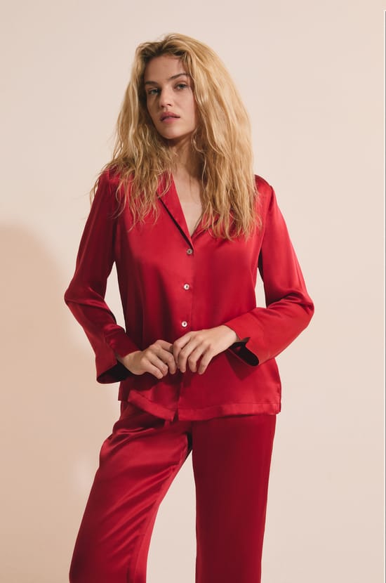Silk Pyjama Shirt;${refinementColor}