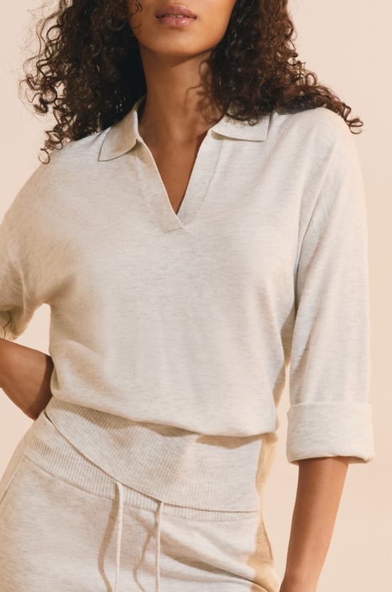 Pull de pyjama avec col polo;${refinementColor}