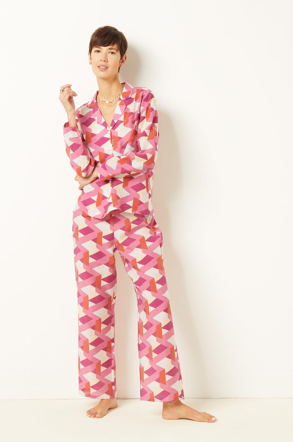 Printed Satin Sleep Pants;${refinementColor}