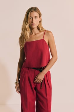 Top sans manches avec lin;${refinementColor}