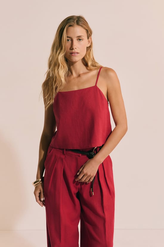 Top sans manches avec lin;${refinementColor}