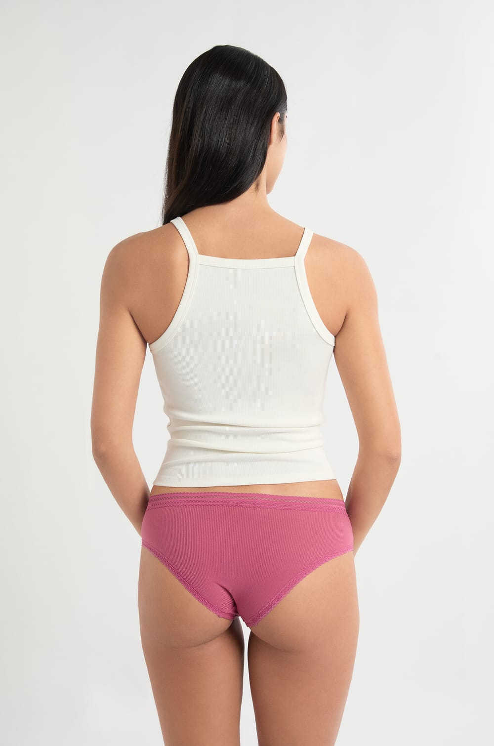 Shorty en microfibre d&eacute;tails dentelle;${refinementColor}