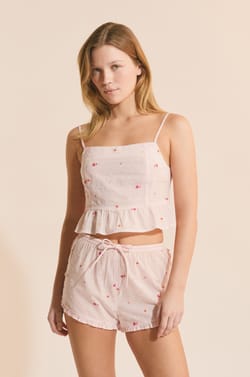 Short de pyjama avec un motif fleur;${refinementColor}
