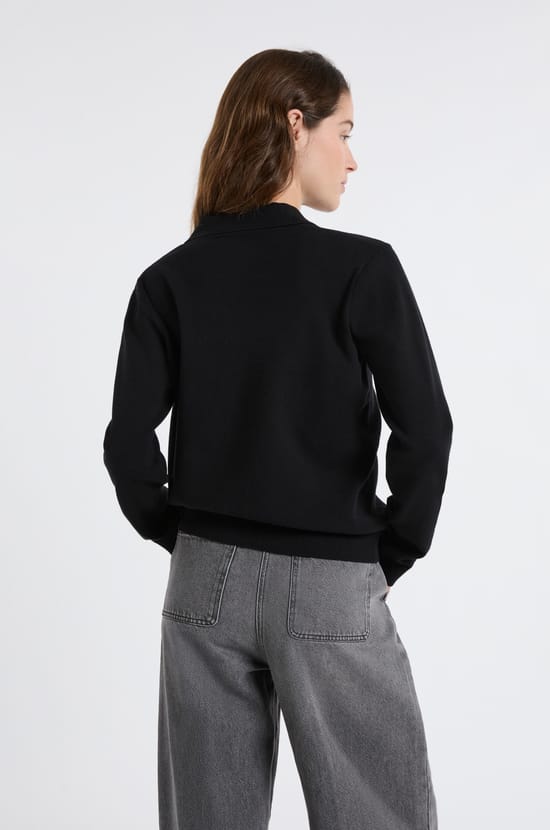 Pull col polo avec boutons dor&eacute;s;${refinementColor}