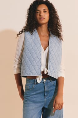 Gilet sans manches en coton;${refinementColor}
