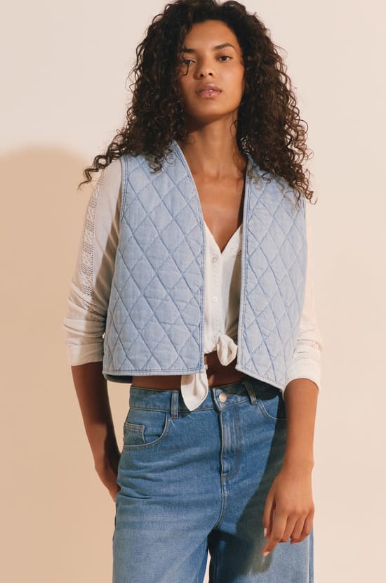 Gilet sans manches en coton;${refinementColor}