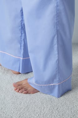 Cotton Pyjama Trousers with Flared Cut;${refinementColor}