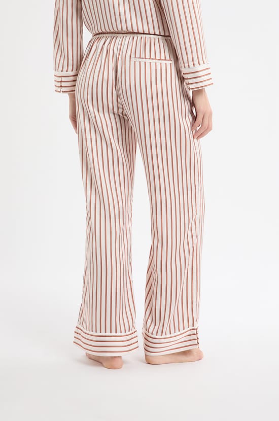 Pantalon de pyjama à rayures en satin;${refinementColor}